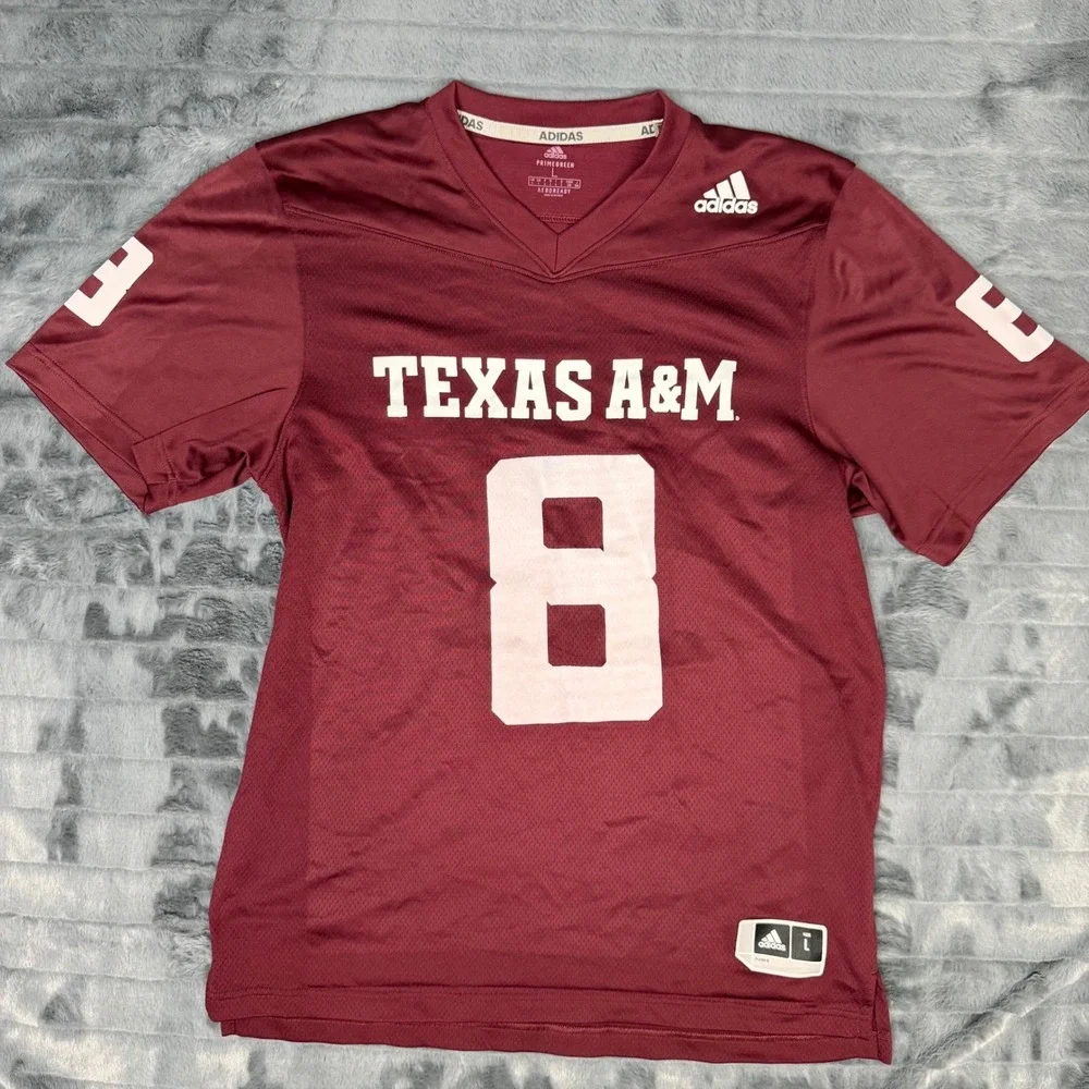 Adidas Texas A&M Aggies Moss 8 Football Jersey Maroon Mens Large Primegreen